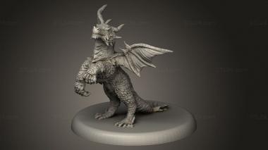 Animal figurines (Beast Dragonling, STKJ_4100) 3D models for cnc