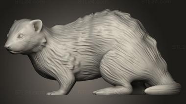 Animal figurines (Beast Ferret, STKJ_4105) 3D models for cnc