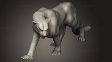 Animal figurines (Beast Panther, STKJ_4119) 3D models for cnc