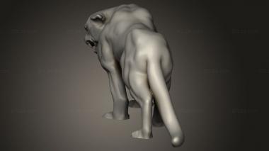 Animal figurines (Beast Panther, STKJ_4119) 3D models for cnc