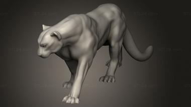 Animal figurines (Beast Panther, STKJ_4120) 3D models for cnc