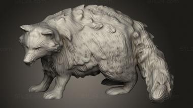 Animal figurines (Beast Raccoon, STKJ_4128) 3D models for cnc