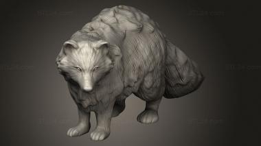 Animal figurines (Beast Raccoon, STKJ_4130) 3D models for cnc