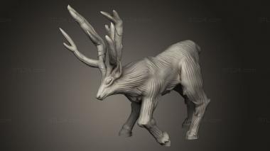 Animal figurines (Beast Stag, STKJ_4139) 3D models for cnc