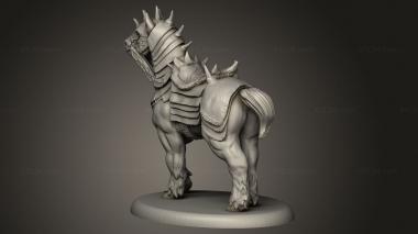 Animal figurines (Beast War Horse, STKJ_4149) 3D models for cnc