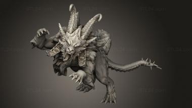 Animal figurines (Fantasy manticore, STKJ_4163) 3D models for cnc