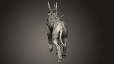 Animal figurines (Fear Old god Corrupt Dog Roam Mutant, STKJ_4169) 3D models for cnc