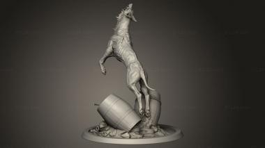 Animal figurines (Fear Old god Corrupt Dog Jump, STKJ_4172) 3D models for cnc