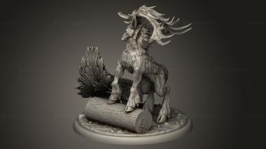 Animal figurines (Fey Woods Deer King, STKJ_4186) 3D models for cnc