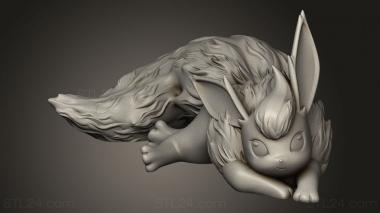 Animal figurines (flareon Lying, STKJ_4196) 3D models for cnc