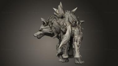 Animal figurines (Frost Lands Dire Wolves Wolf, STKJ_4244) 3D models for cnc