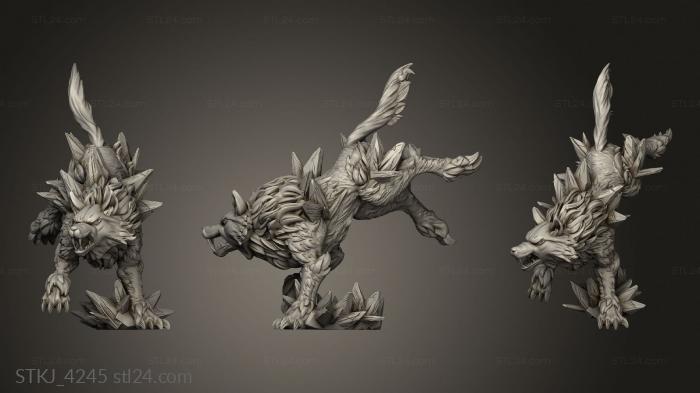 Animal figurines (Frost Lands Dire Wolves Wolf, STKJ_4245) 3D models for cnc