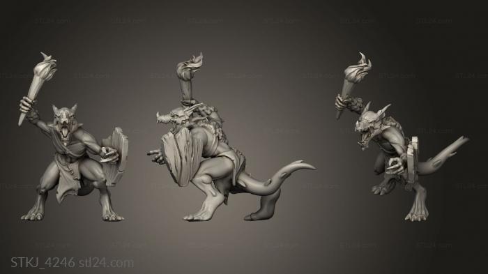 Animal figurines (Frost Lands Icewind Kobolds Kobold, STKJ_4246) 3D models for cnc