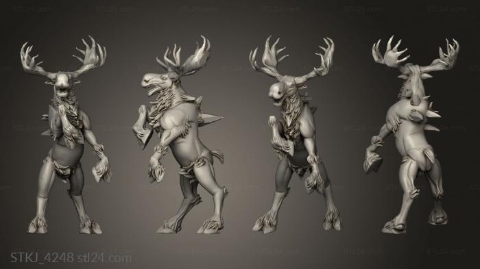 Animal figurines (Frost Lands White Moose, STKJ_4248) 3D models for cnc