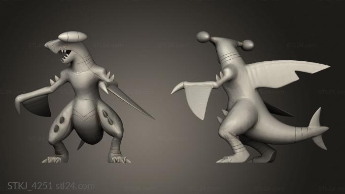 Animal figurines (Garchomp alone, STKJ_4251) 3D models for cnc