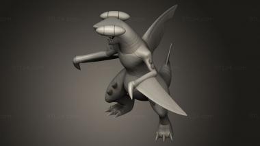 Animal figurines (Garchomp alone, STKJ_4251) 3D models for cnc