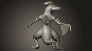 Animal figurines (Garchomp alone, STKJ_4251) 3D models for cnc