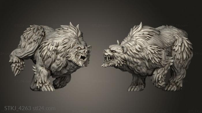 Animal figurines (Giant Bears Bear Running, STKJ_4263) 3D models for cnc