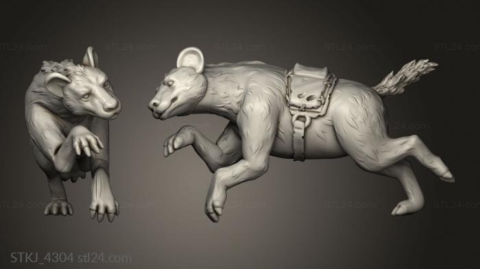 Animal figurines (Goblin Hyena Mount, STKJ_4304) 3D models for cnc