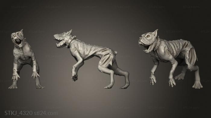 Animal figurines (Gravehounds Dog, STKJ_4320) 3D models for cnc