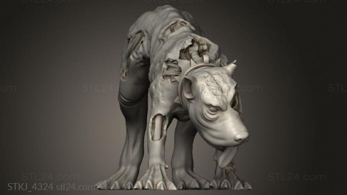 Animal figurines (Gravehounds Dog, STKJ_4324) 3D models for cnc