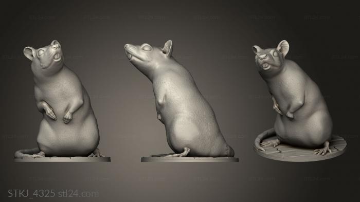 Animal figurines (Graveyard Rat, STKJ_4325) 3D models for cnc