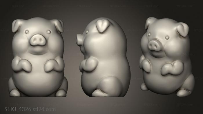 Animal figurines (gravity falls waddles, STKJ_4326) 3D models for cnc