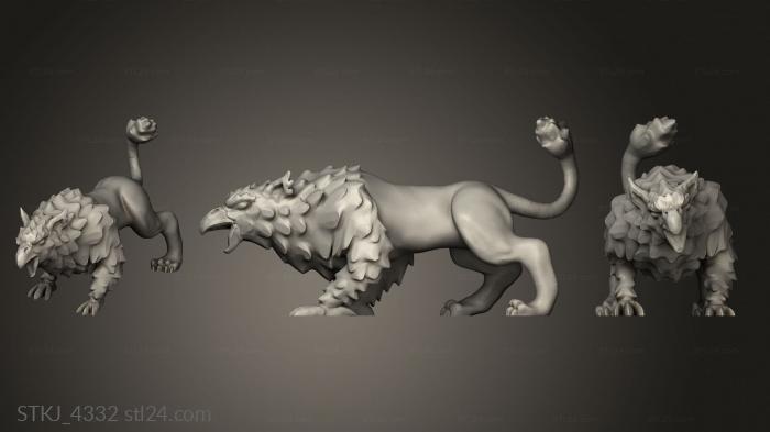 Animal figurines (Griffin remix wing, STKJ_4332) 3D models for cnc