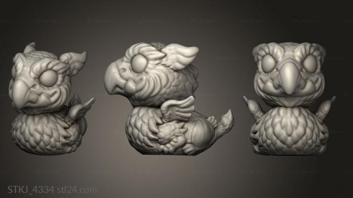 Animal figurines (Griffon Mini Griffin Ducky, STKJ_4334) 3D models for cnc