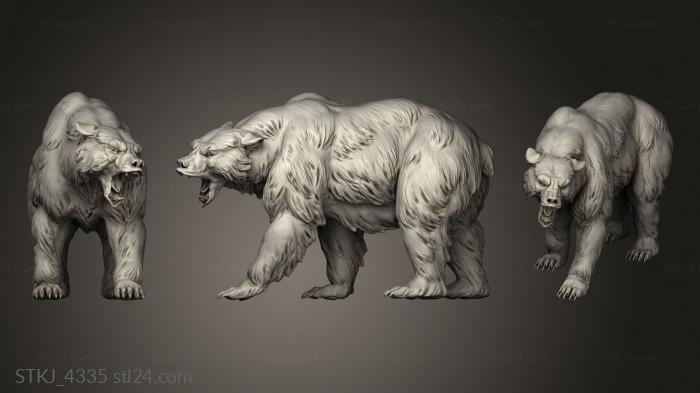 Animal figurines (Grizzly roar, STKJ_4335) 3D models for cnc