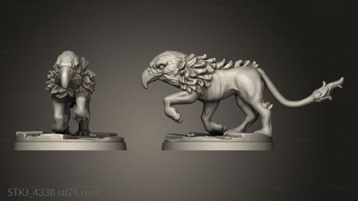 Animal figurines (Gryph hounds, STKJ_4338) 3D models for cnc