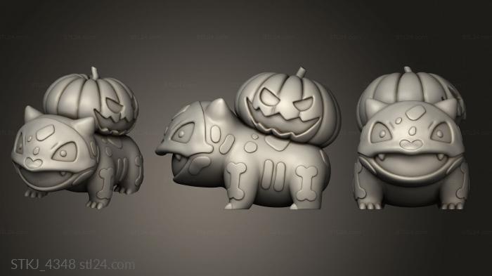 Animal figurines (Halloween Bulbasaur, STKJ_4348) 3D models for cnc