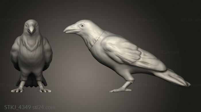 Animal figurines (Halloween Crow with LED eyes, STKJ_4349) 3D models for cnc