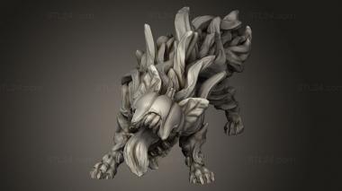 Animal figurines (Halloween Pumpkin wolf, STKJ_4352) 3D models for cnc