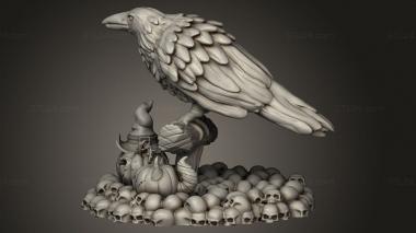 Animal figurines (Halloween Raven, STKJ_4353) 3D models for cnc