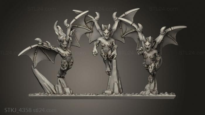 Animal figurines (harpies, STKJ_4358) 3D models for cnc