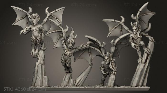 Animal figurines (harpies, STKJ_4360) 3D models for cnc