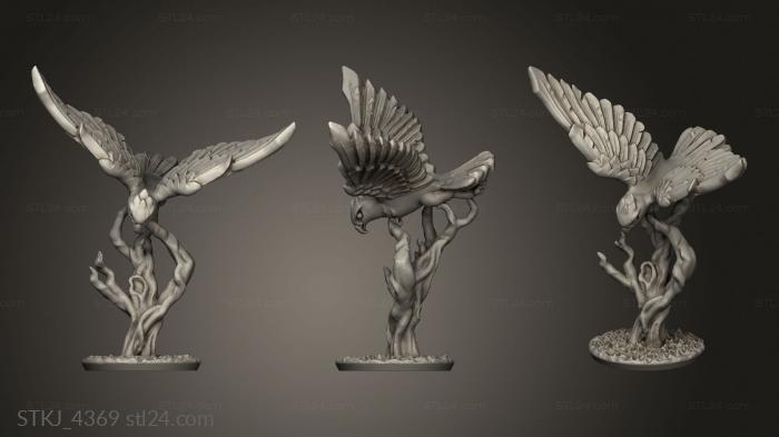 Animal figurines (hawk, STKJ_4369) 3D models for cnc