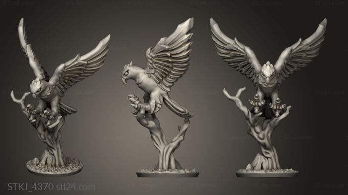 Animal figurines (hawk, STKJ_4370) 3D models for cnc