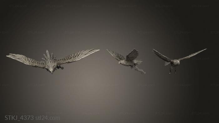 Animal figurines (Hawk Riders With Bow wing, STKJ_4373) 3D models for cnc