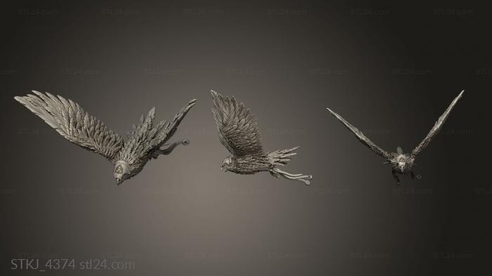 Animal figurines (Hawk Riders With Bow, STKJ_4374) 3D models for cnc