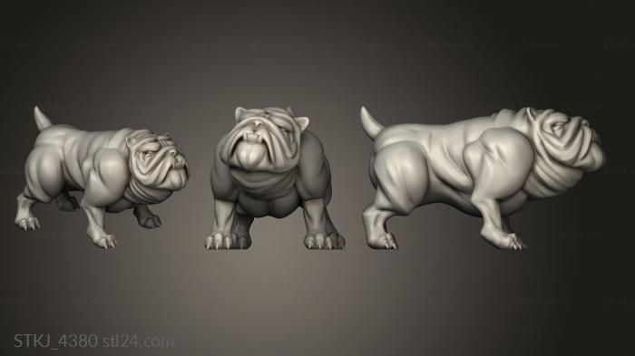 Animal figurines (Hawkers Thamarai Dogs Pug, STKJ_4380) 3D models for cnc