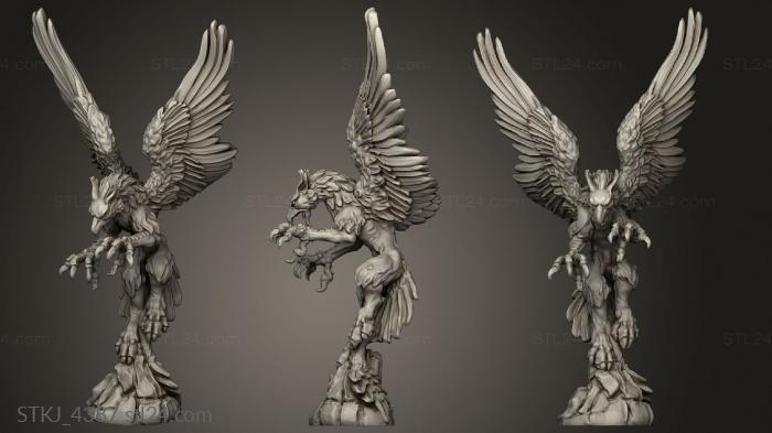 Animal figurines (Heaven Hath Griffin Attacking, STKJ_4387) 3D models for cnc