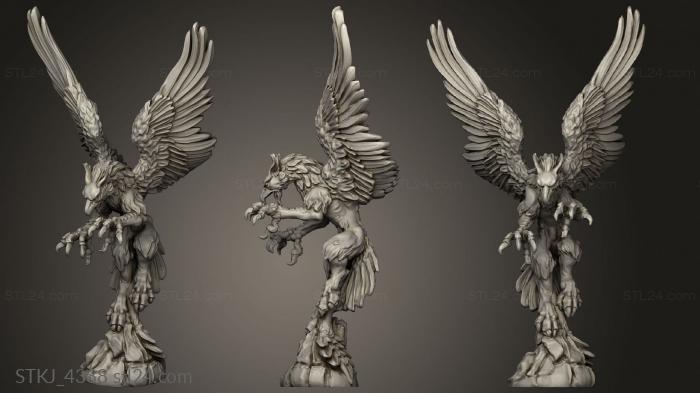 Animal figurines (Heaven Hath Griffin Attacking, STKJ_4388) 3D models for cnc