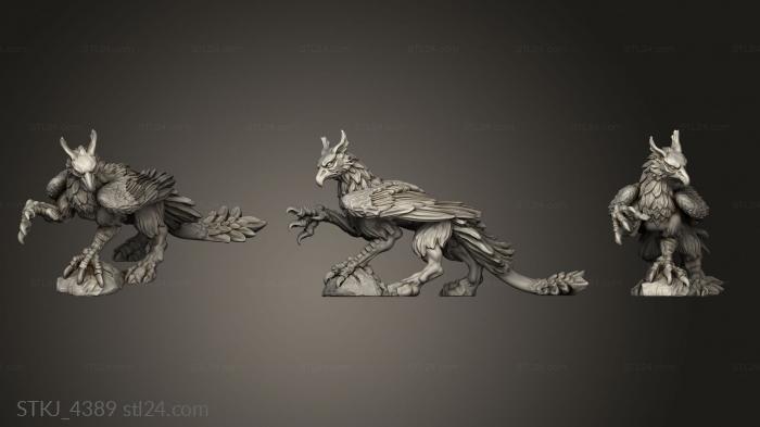 Animal figurines (Heaven Hath Griffin Landed, STKJ_4389) 3D models for cnc