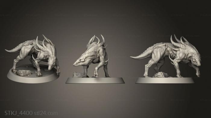 Animal figurines (HellHound Closed Mouth Closed Mouth, STKJ_4400) 3D models for cnc