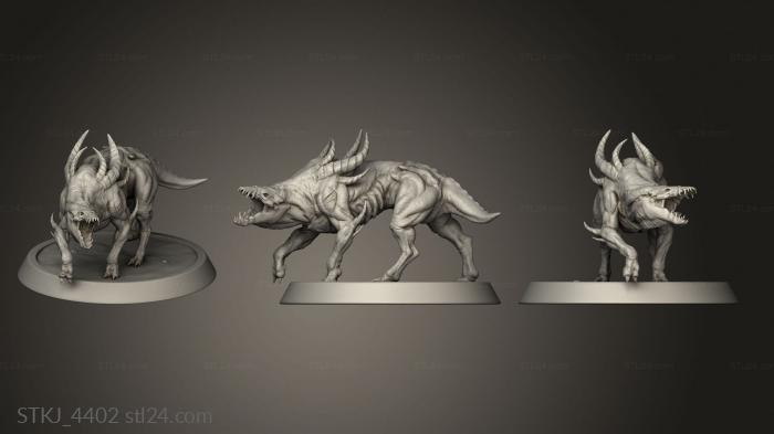 Animal figurines (HellHound Open Mouth open mouth, STKJ_4402) 3D models for cnc