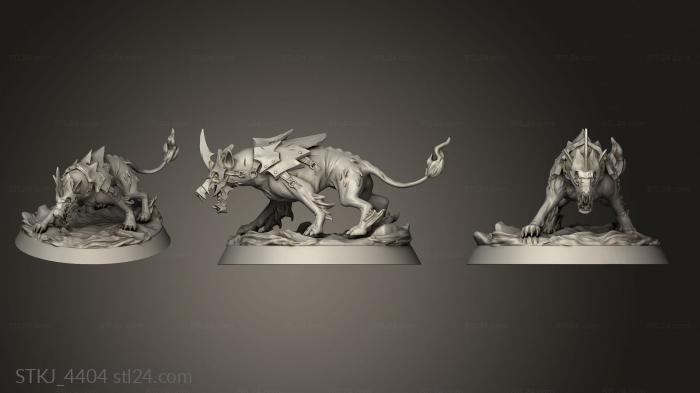 Animal figurines (Hell Hounds BAM Hounded, STKJ_4404) 3D models for cnc