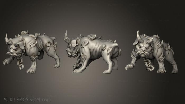 Animal figurines (Hell Hounds BAM Hound Pit, STKJ_4405) 3D models for cnc