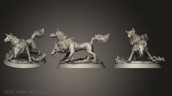 Animal figurines (Hell Hounds BAM Hound Two, STKJ_4406) 3D models for cnc